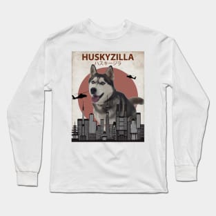 Huskyzilla - Giant Siberian Husky Dog Long Sleeve T-Shirt